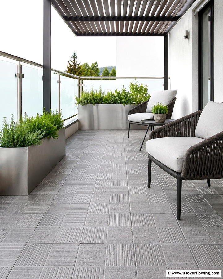 Textured Anti Slip Tiles - 25 Balcony Tiles Ideas for Stylish Outdoor Spaces