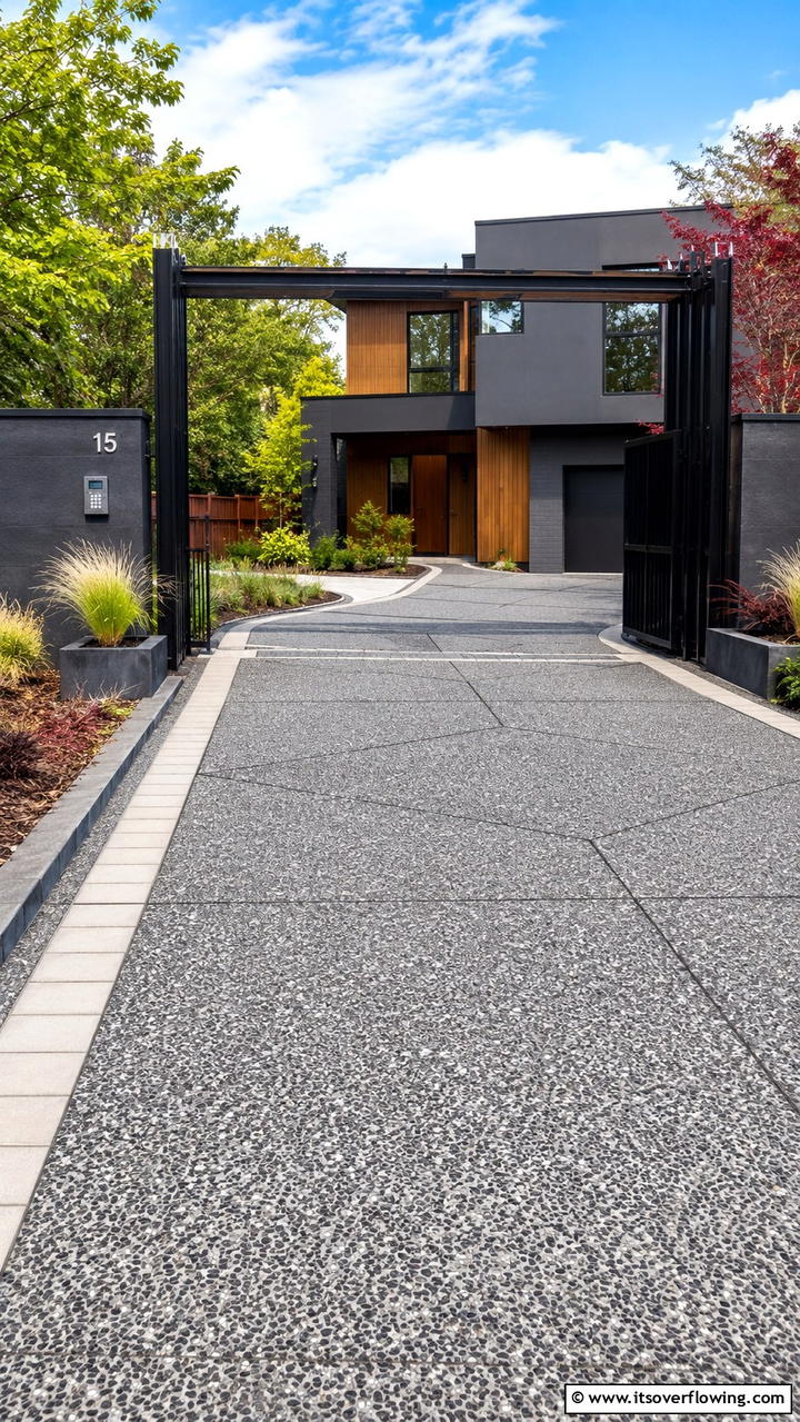Textured Asphalt Design - 30 Driveway Entrance Ideas for Impressive Arrivals