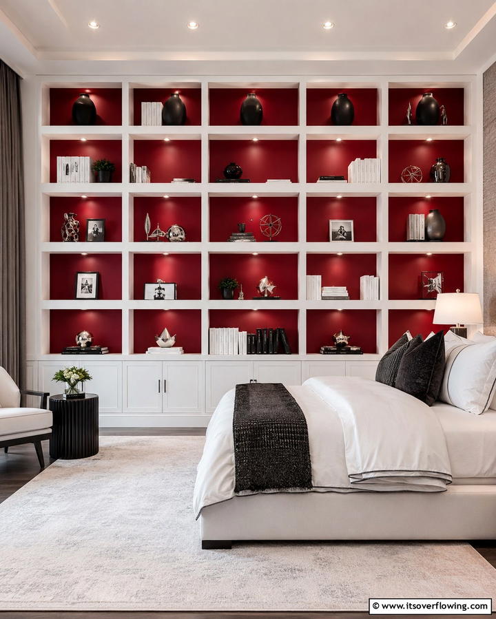 Textured Bedding Materials - 25 Red Black and White Bedroom Ideas for a Bold Look