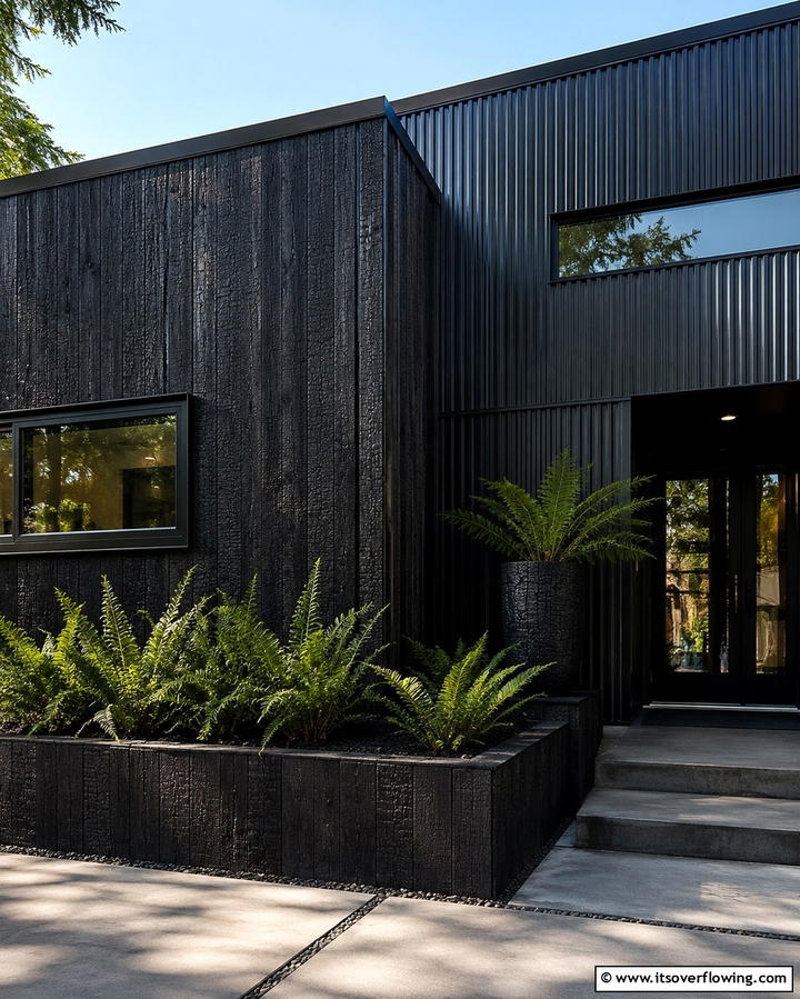 Textured Black Cladding - 25 Modern Black Houses for a Bold Statement