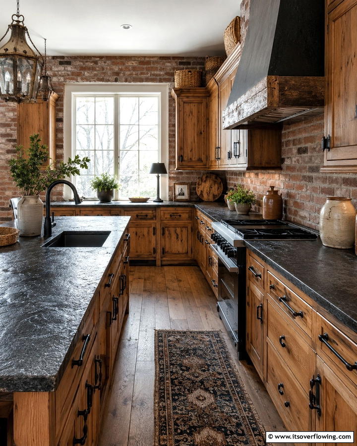 Textured Black Granite for Rustic Charm - 30 Sleek Black Granite Countertop Kitchen Designs for Luxury