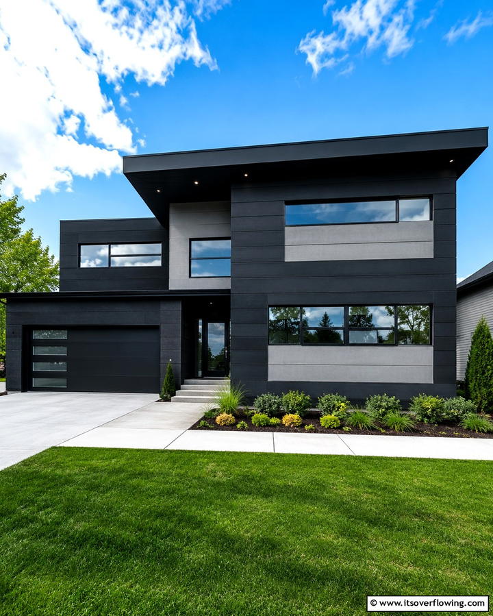 Textured Black Stucco Finish - 25 Black Stucco House Ideas for Modern Exteriors