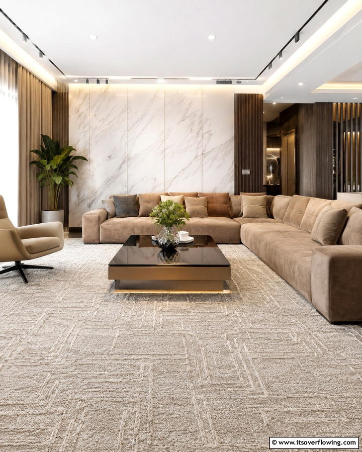 Textured Carpets for Added Dimension - 25 Living Room Carpet Ideas for Cozy Comfort