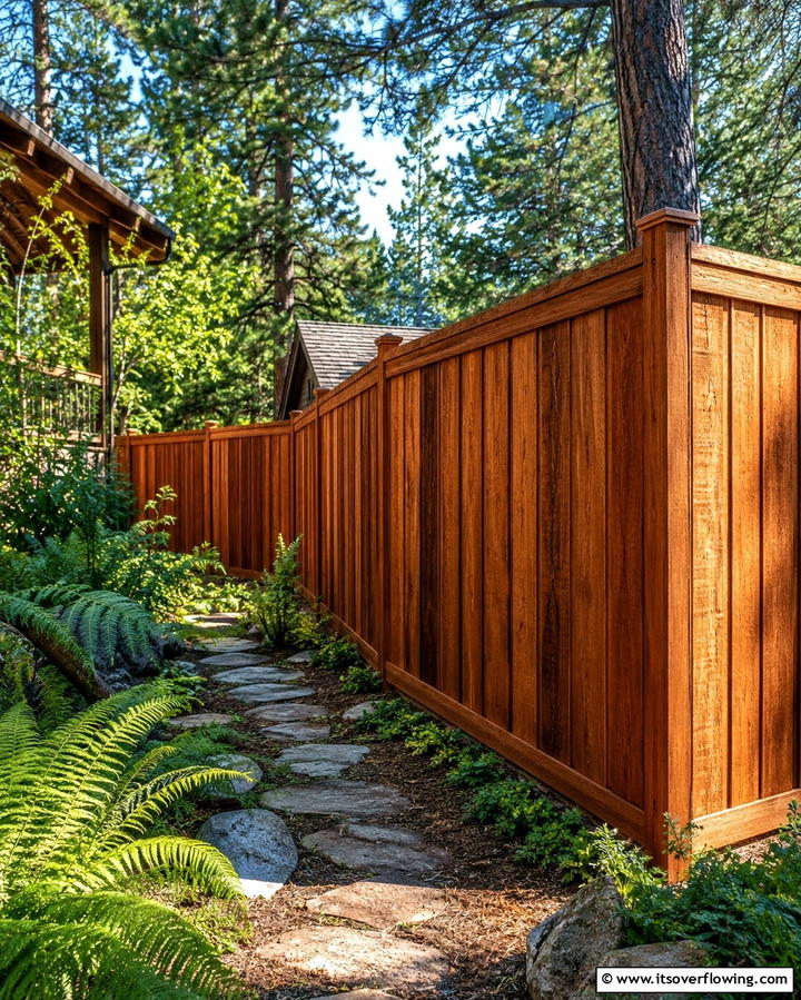 Textured Cedar Wood Fence - 30 Innovative Corner Fence Solutions for Yard Boundaries