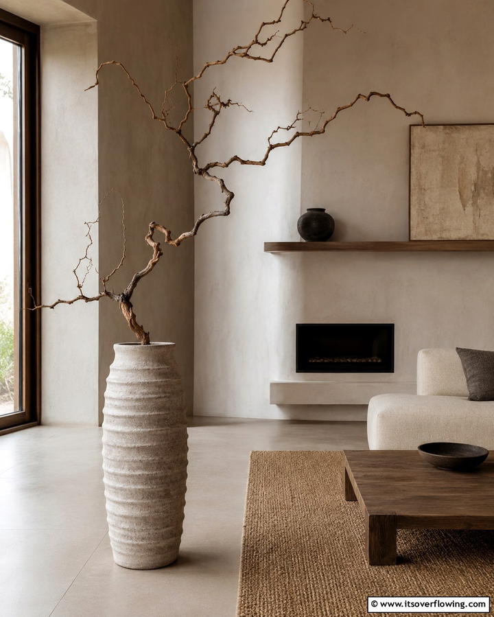 Textured Ceramic Vases for Visual Interest - 25 Large Floor Vase Decoration Ideas for Stunning Interiors