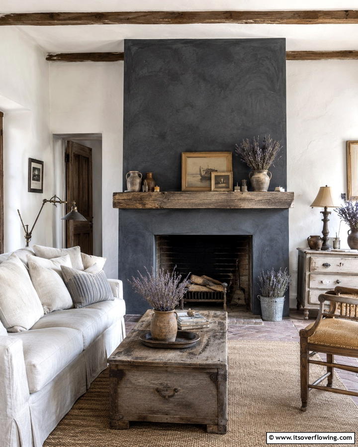 Textured Chalk Finish - 30 Fireplace Paint Color Ideas for a Fresh Update