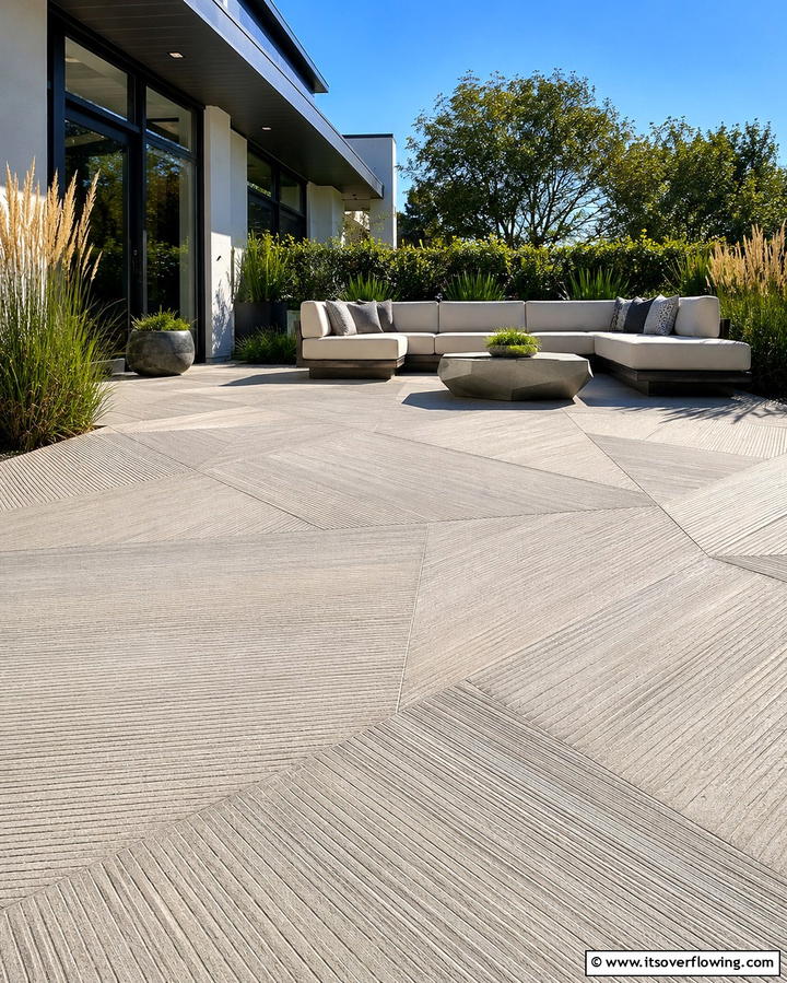 Textured Concrete Decks - 25 Concrete Deck Ideas for a Modern and Durable Outdoor Space