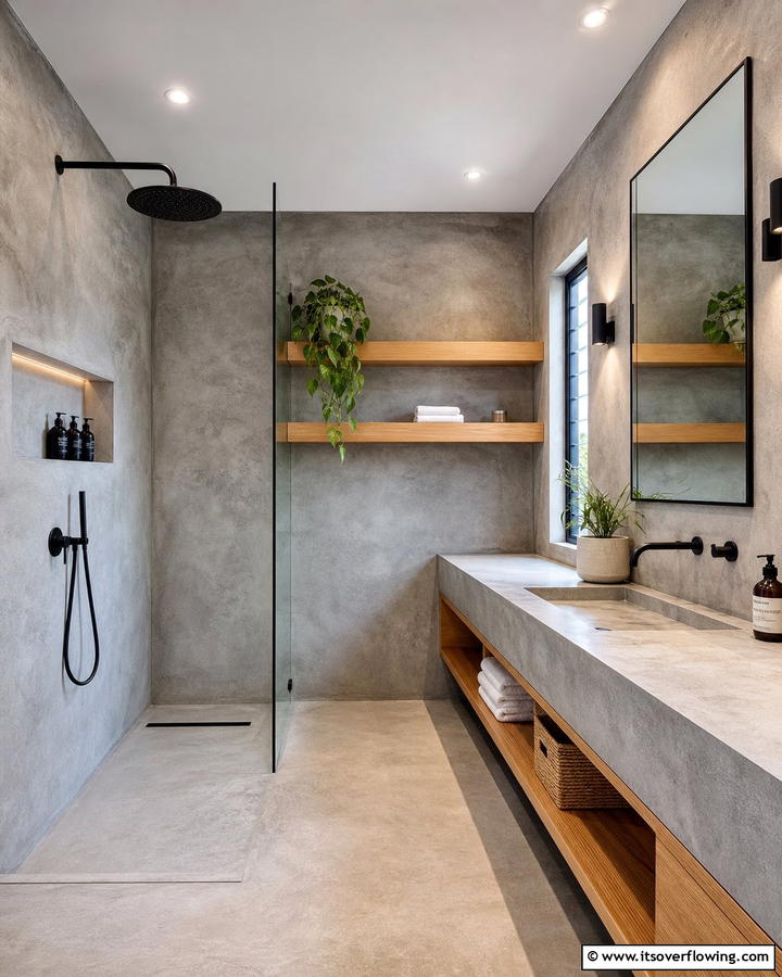 Textured Concrete Finishes for a Tactile Experience - 20 Concrete Bathroom Ideas for a Sleek and Modern Design