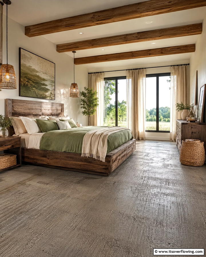 Textured Concrete for a Rustic Appeal - 25 Concrete Floor Bedroom Ideas for an Industrial Vibe