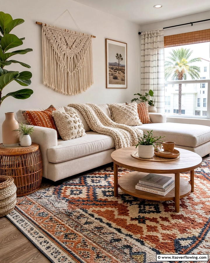 Textured Decor Elements - 21 Small Apartment Living Room Ideas for Compact Spaces