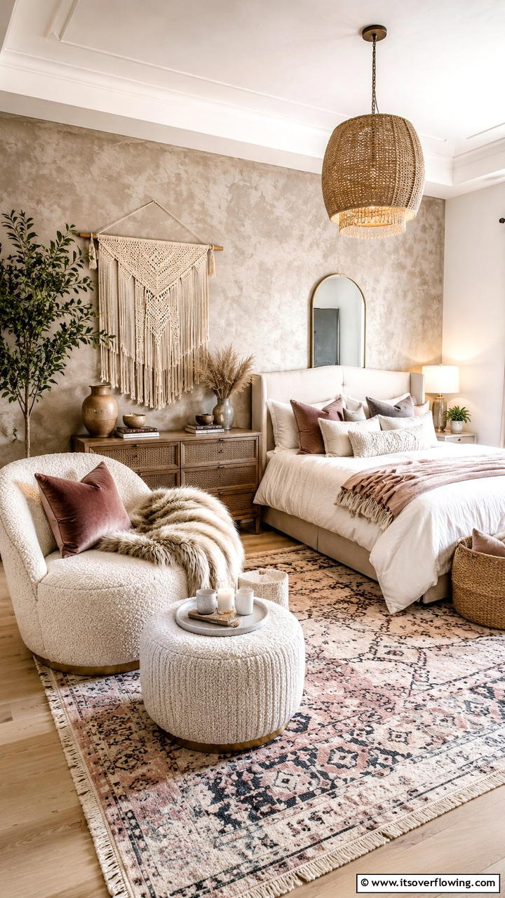 Textured Fabric Oasis - 30 Bedroom Sitting Area Ideas for Relaxation & Style