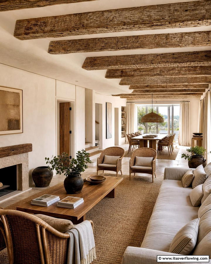 Textured Finish Accents - 21 Decorative Ceiling Beam Ideas for Rustic Charm