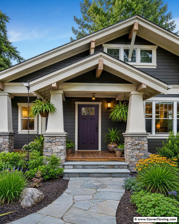 Textured Finish for Depth - 20 Dark Purple Front Door Ideas for a Bold Entrance
