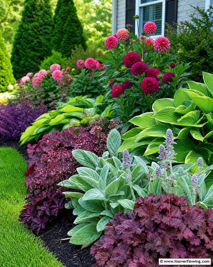 Textured Foliage and Bloom Fusion - 21 Flower Bed Ideas to Beautify Your Garden or Yard