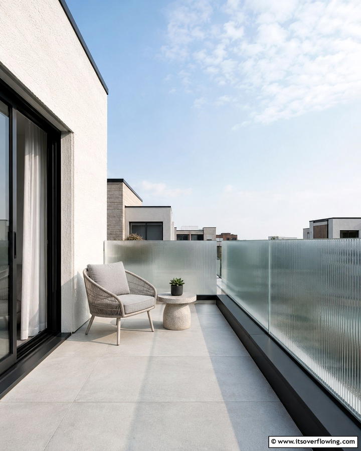 Textured Glass Balconies for a Unique Finish - 25 Glass Balcony Design Ideas for Modern Homes