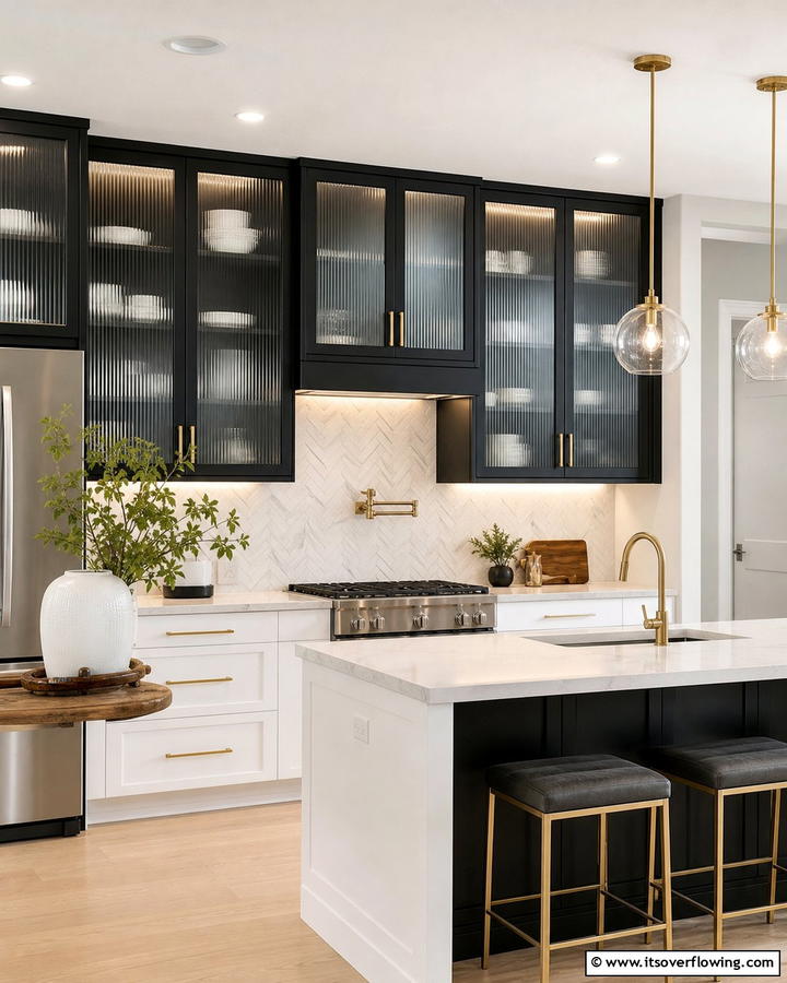 Textured Glass Cabinets - 20 Modern Style Glass Kitchen Cabinets for a Sleek Look