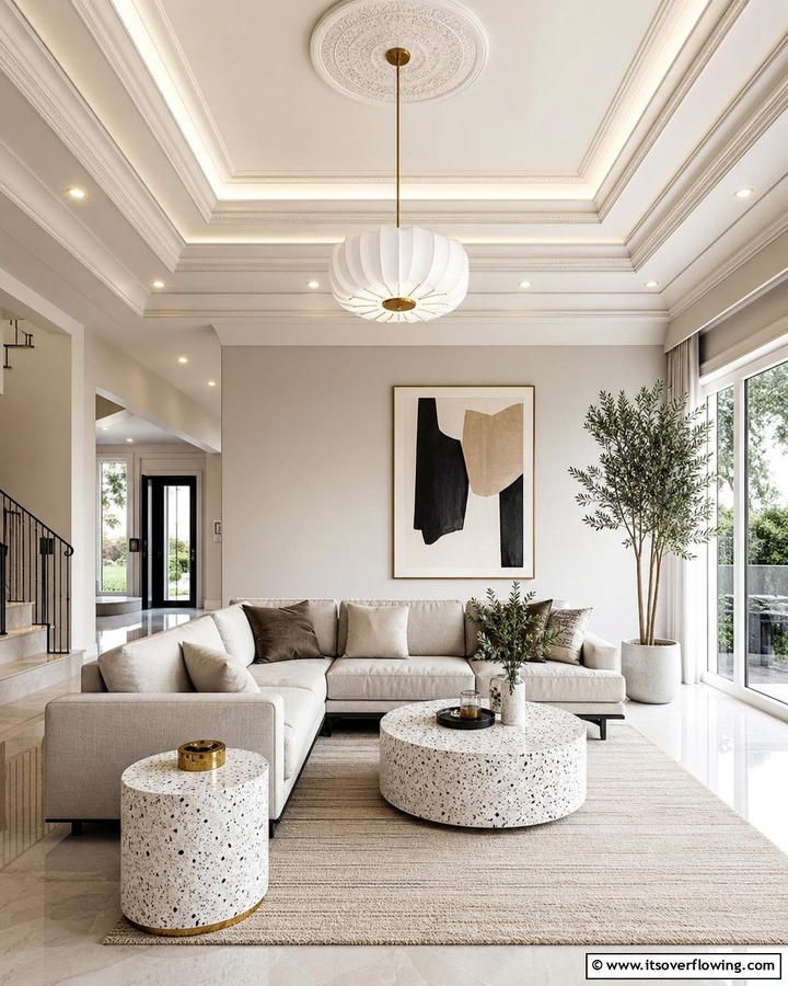 Textured Layered Crown Molding - 21 Crown Molding Ideas to Elevate Interior Architecture