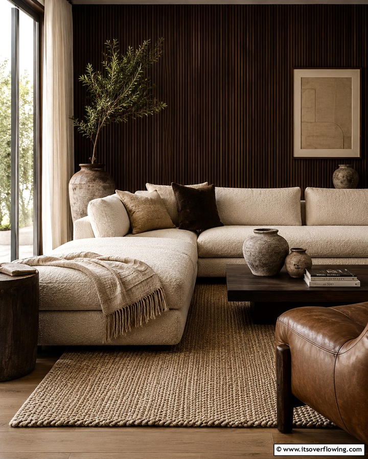 Textured Layering Design - 30 Awkward Living Room Layout Solutions for Cohesive Design