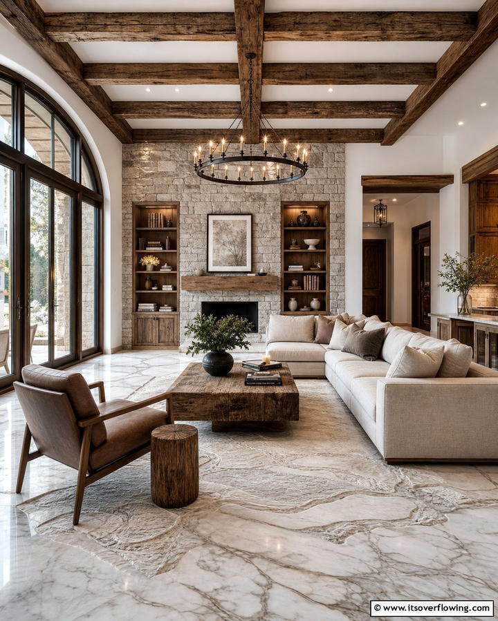 Textured Marble for Added DepthOne - 25 Marble Floor Living Room Ideas for a Luxurious Space