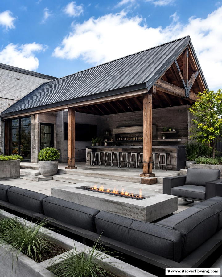 Textured Metal Gable Roof - 25 Gable Patio Roof Design Ideas for a Stylish Outdoor Space