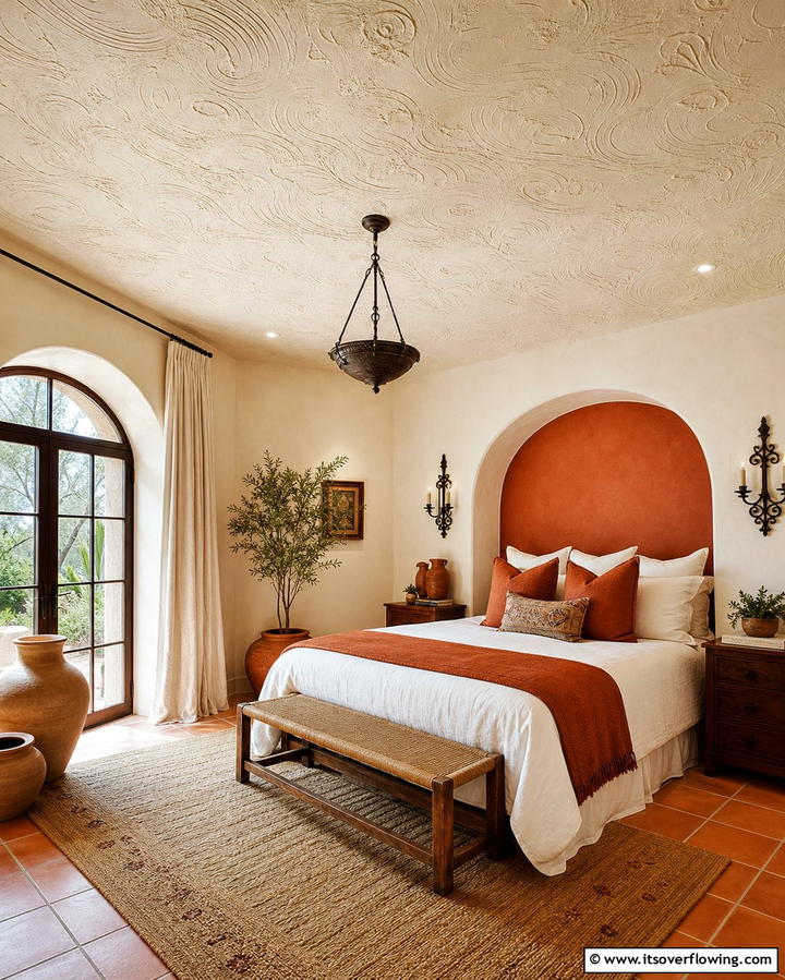 Textured Plaster Ceiling - 25 Stunning Bedroom Ceiling Ideas to Elevate Your Space