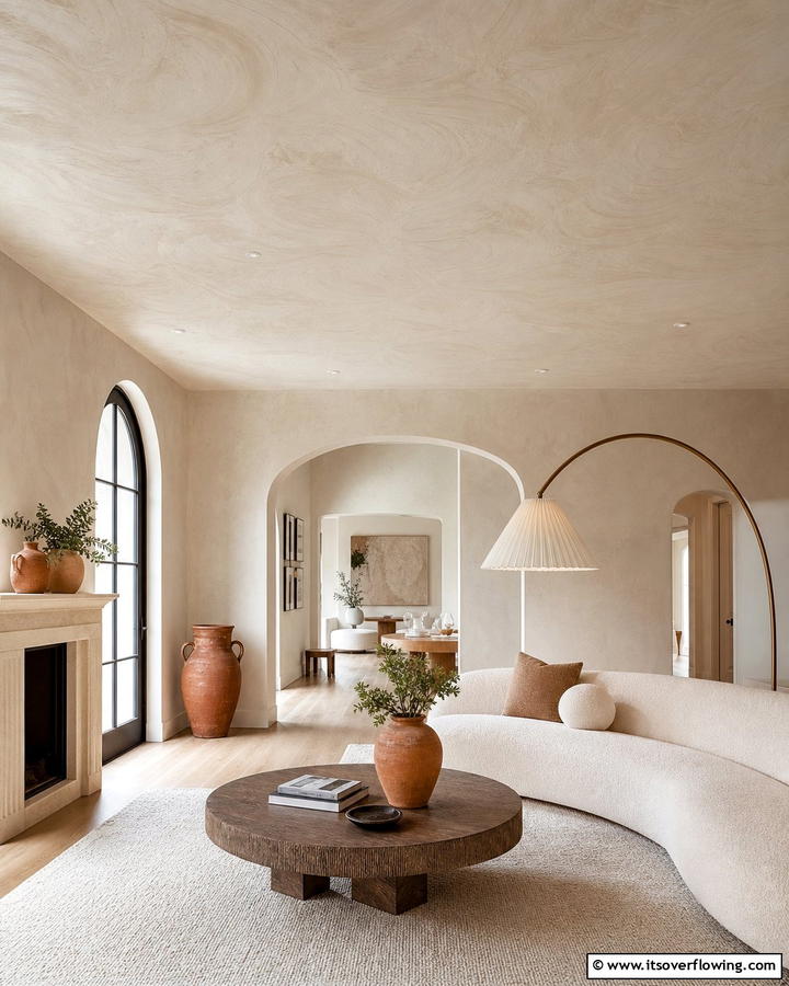 Textured Plaster Finishes - 21 Living Room Ceiling Ideas to Elevate Your Space