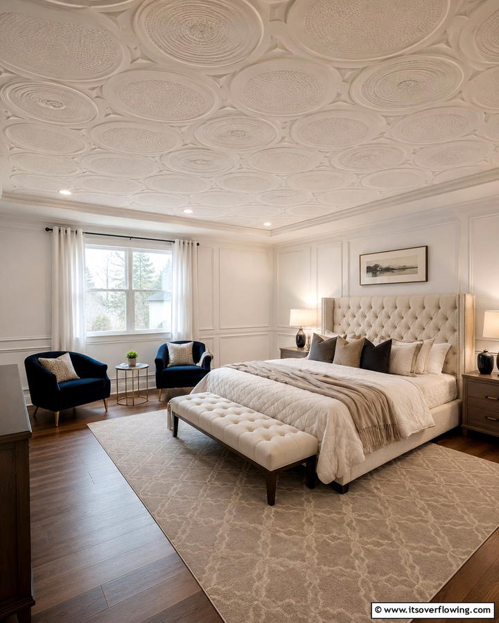 Textured Pop Patterns - 30 Pop Ceiling Design Ideas for Modern Home Interiors