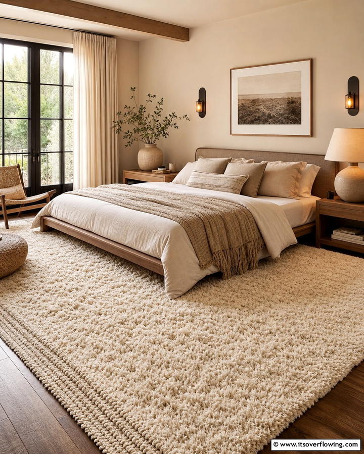 Textured Rugs for Warmth and Comfort - 25 Zen Bedroom Ideas for a Calm and Serene Space