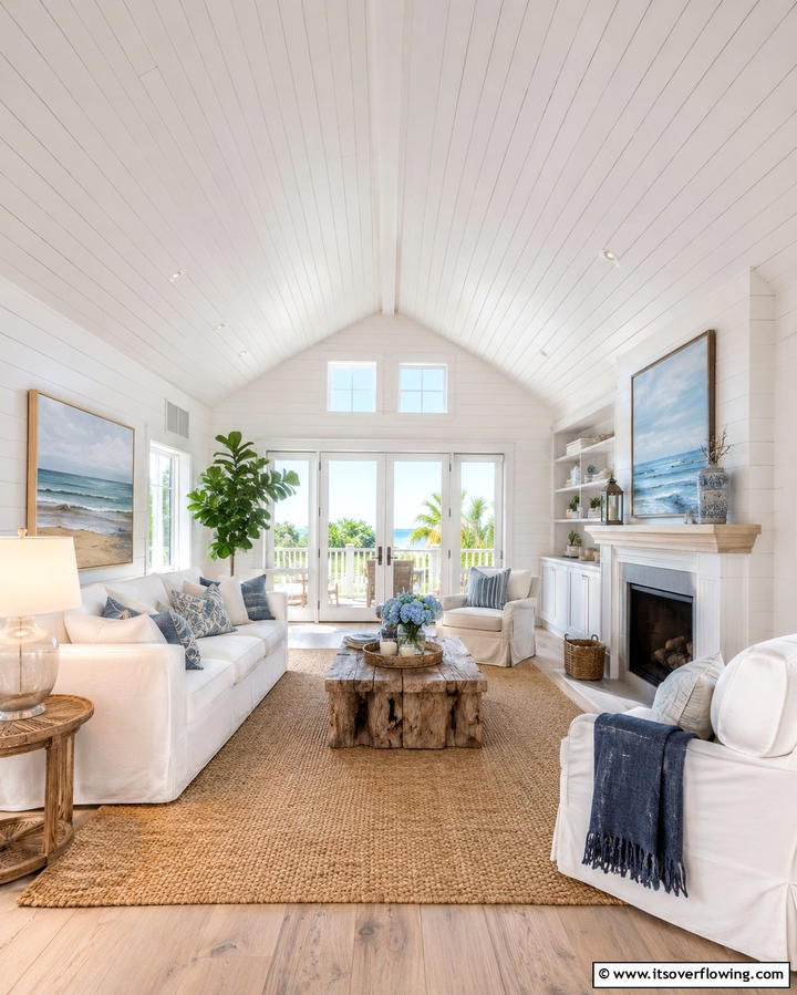 Textured Shiplap Accent Ceiling - 30 Grand Cathedral Ceiling Ideas to Elevate Your Home’s Architecture