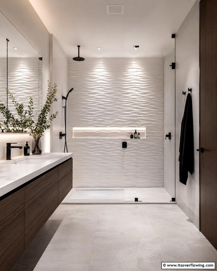 Textured Shower Surrounds - 25 Shower Surround Ideas to Refresh Your Bathroom