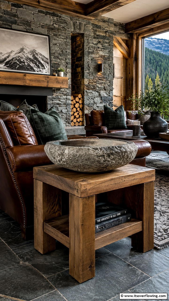 Textured Stone Dough Bowl Showcase - 30 Rustic Dough Bowl Decor Concepts for Farmhouse-Inspired Homes