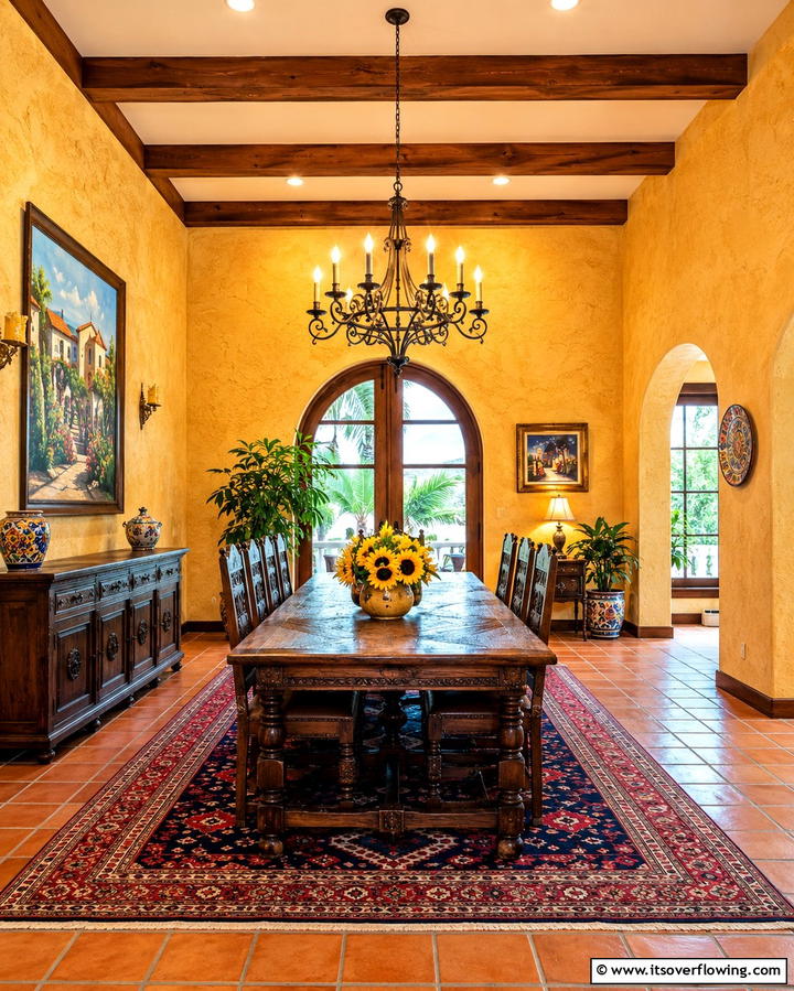 Textured Stucco Walls - 20 Spanish Style Dining Room Ideas for a Chic Look