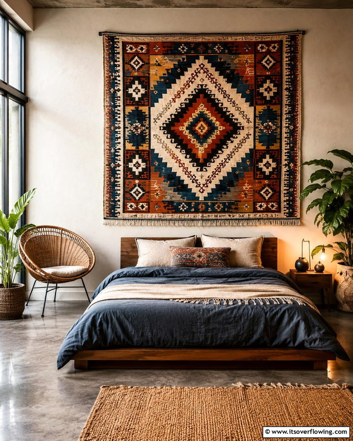 Textured Tapestries - 30 Vibrant Boho Teen Bedroom Ideas for Creative Self-Expression