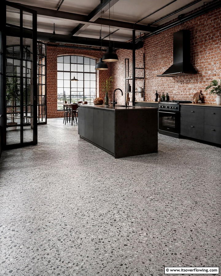 Textured Terrazzo for Added Depth - 25 Terrazzo Kitchen Floor Ideas for a Unique Look