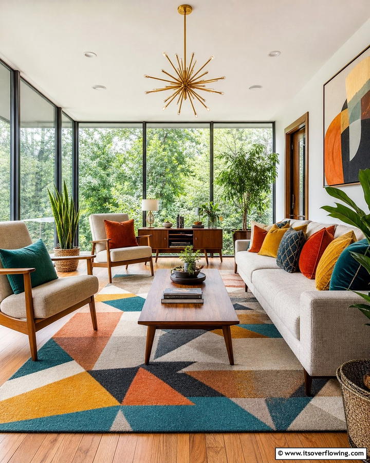 Textured Throw Pillows - 20 Mid-century Modern Sunroom Ideas for a Retro Vibe