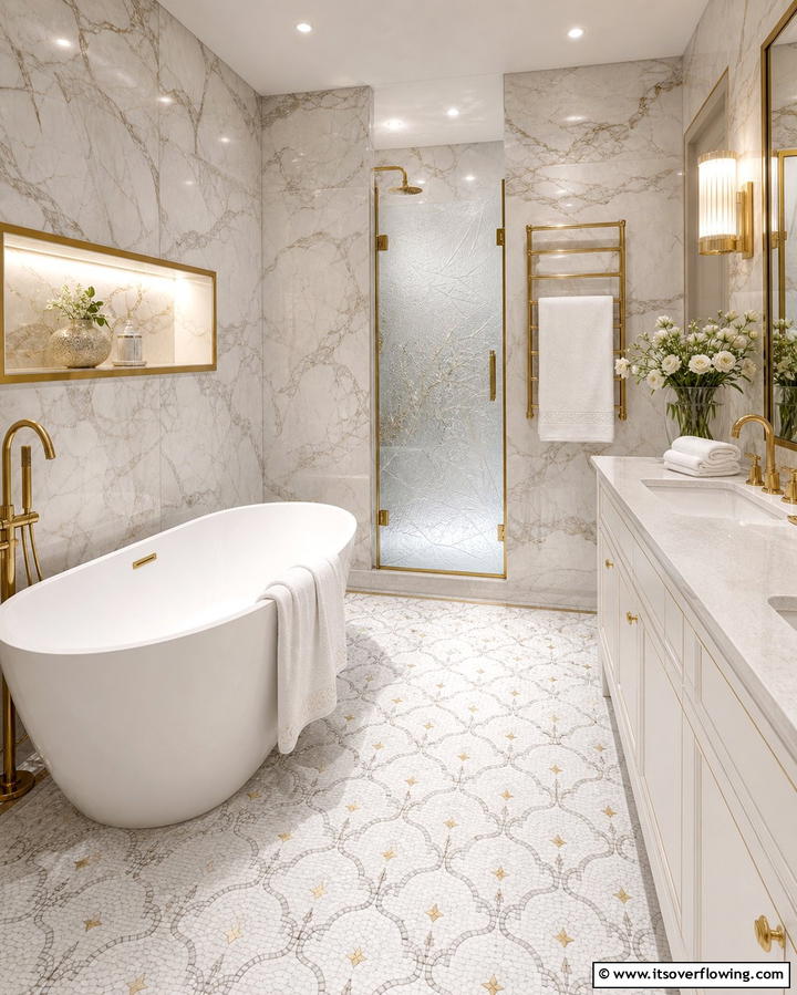 Textured Tile Panels - 25 Bathroom Wall Paneling Ideas for a Luxurious Look