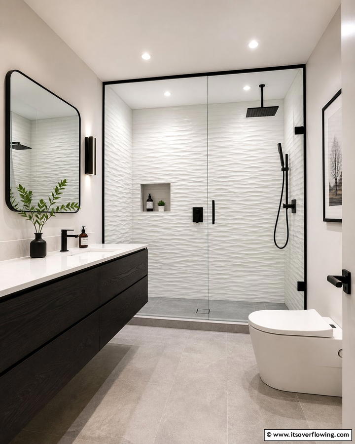 Textured Tile Shower Walls - 25 Shower Wall Ideas to Elevate Your Bathroom Design