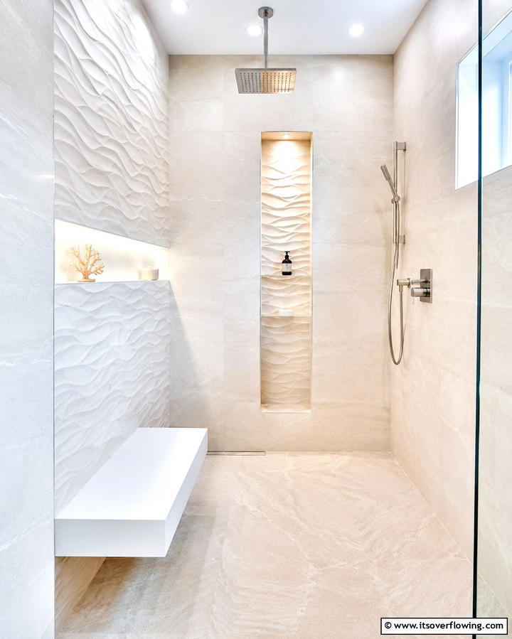 Textured Tiles - 25 Walk-in Shower Tile Ideas for a Luxurious Bathroom