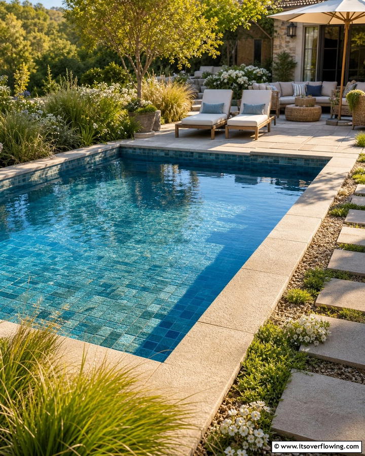 Textured Tranquility - 21 Pool Tile Designs to Refresh Your Swimming Area Style