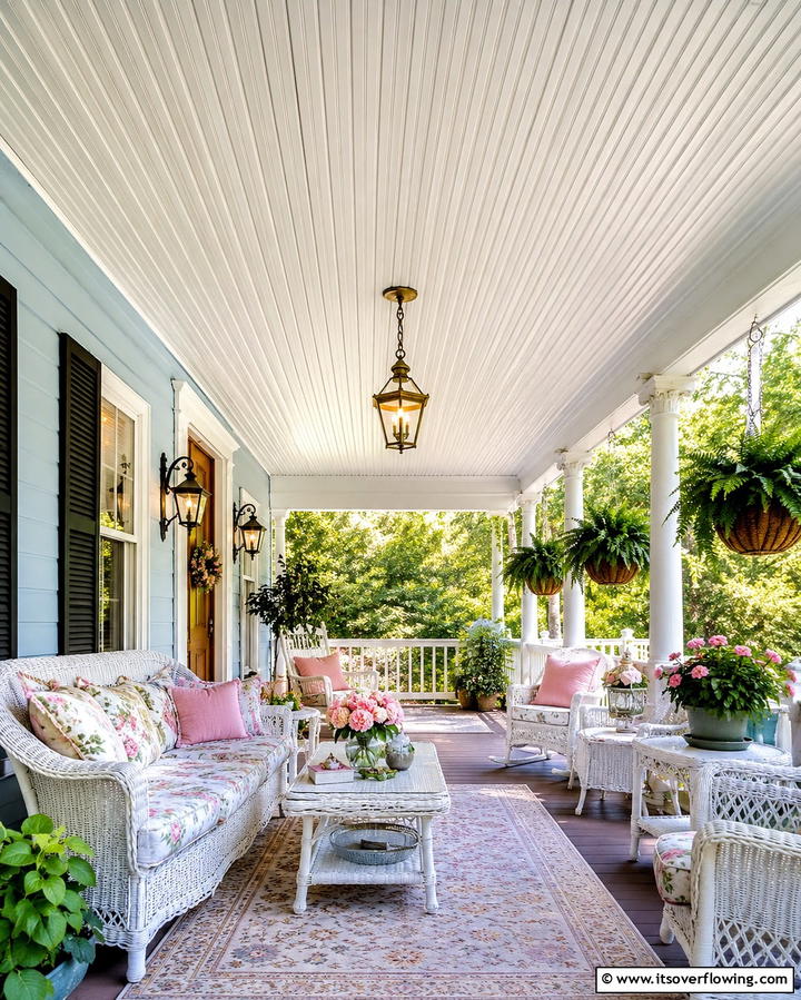 Textured Vinyl for Added Dimension - 20 Vinyl Porch Ceiling Ideas for a Stunning Outdoor Look
