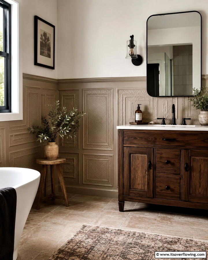 Textured Wainscoting - 25 Powder Room Wainscoting Ideas for a Chic Look