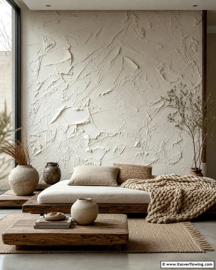 Textured Wall Art - 21 Creative Bedroom Wall Painting Ideas for Stylish Rooms