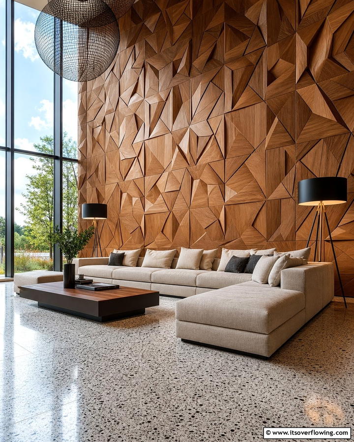 Textured Wall Panels for Depth - 25 Luxury Living Room Ideas for a Sophisticated Look