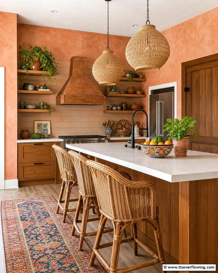 Textured Wall Treatments - 25 Boho Kitchen Ideas for a Cozy and Eclectic Vibe