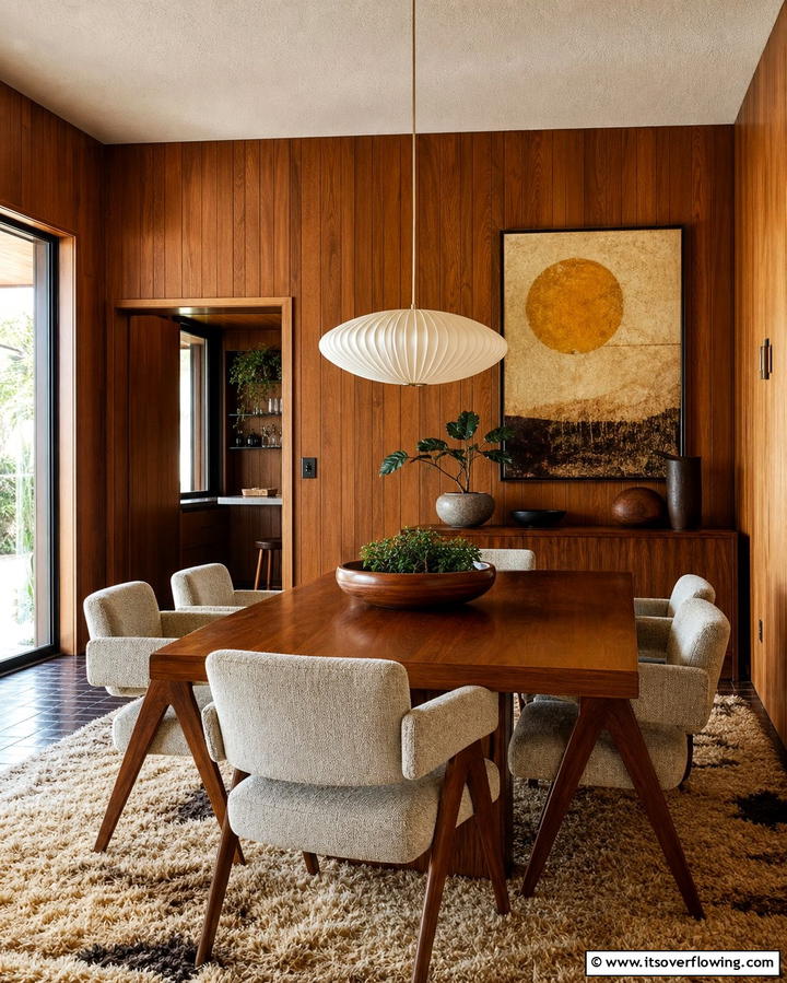Textured Walls - 25 70s Dining Room Design Ideas for Retro Charm