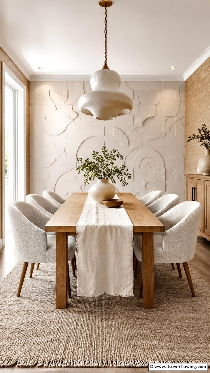 Textured Walls Dining - 30 Dining Room Ideas for Memorable Gatherings