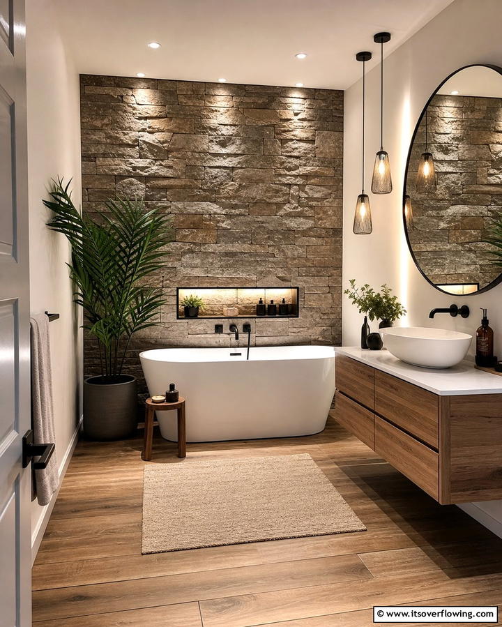 Textured Walls for Depth - 25 Cozy Bathroom Ideas for a Relaxing Space