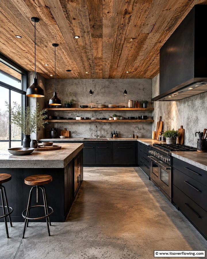 Textured Wood Ceilings for Added Dimension - 20 Wood Ceiling Kitchen Ideas for a Warm and Inviting Atmosphere