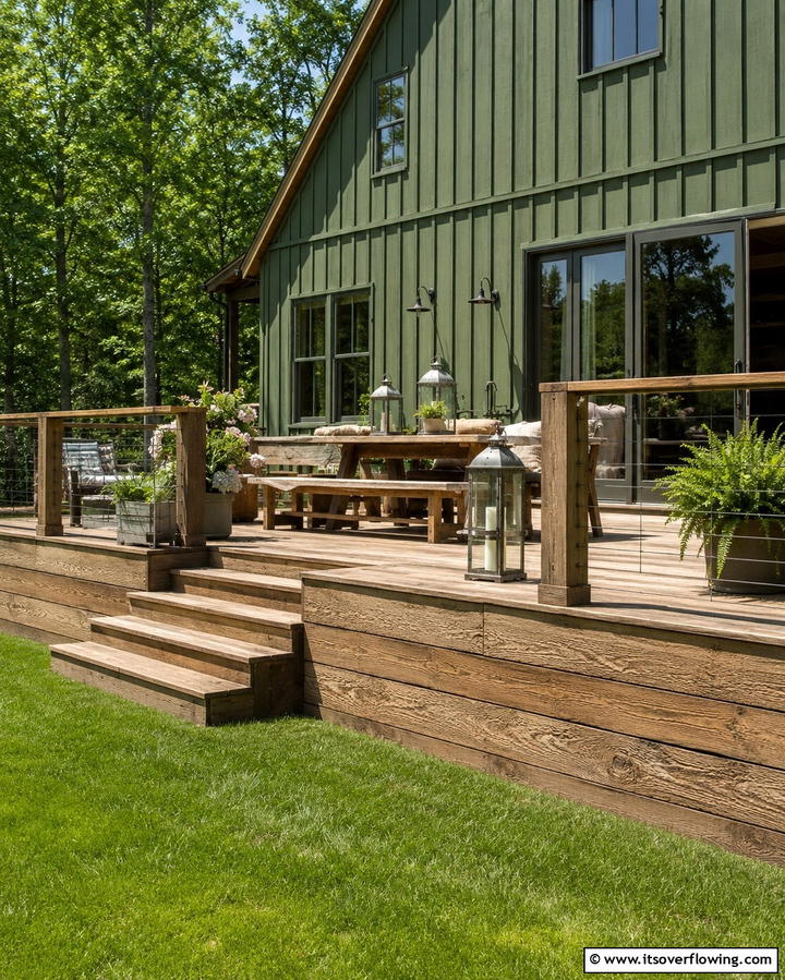 Textured Wood Panels - 30 Stylish Deck Skirting Ideas to Elevate Outdoor Entertaining