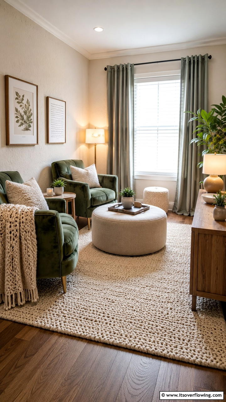 Textured and Cozy Fabrics - 21 Calming Therapist Office Decor Ideas for a Serene Environment